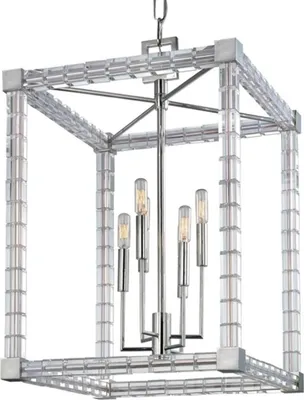 Produktbild von Casa Padrino Designer Kronleuchter Silber 47 x 47 x H. 70 cm - Moderner Luxus Kristallglas Kronleuchter
