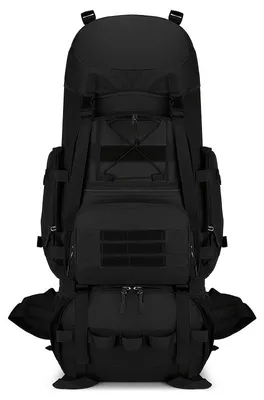 Obrázek produktu pro Outdoorový trekový batoh 80 l, velký objem 38 × 25 × 85 cm, lehký a odolný, turistický batoh, kempingový a cestovní batoh, černý
