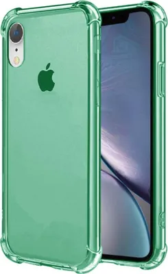 Produktbild von Smartphonica iPhone Xr transparente  stoßfeste Silikonhülle mit Bumper - Grün