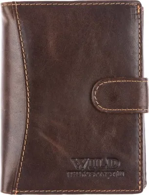 Zdjęcie produktu dla WILD Duży Portfel Męski Skórzany Klasyczny Pionowy Ciemnobrązowy
