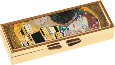 Produktbild von Fridolin Pillendose, gold, 7-Tage, Klimt, Kuss Nr. 19996