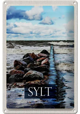 Produktbild von Blechschild Reise 20x30cm Sylt Insel Strand Meer Ebbe und Flut
