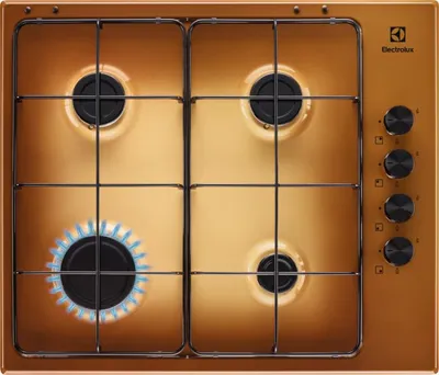 Image de Electrolux KGS6404T Marron Encastrable 59,5 cm Gaz 4 Brûleurs