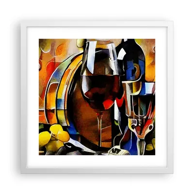 Produktbild von Gerahmtes Poster - Weißer Rahmen - Wein Abstraktion - 40x40 cm - Wand Bild - Wanddeko - Wandbilder - Kunstposter - Wandposter - Bilderrahmen - Bilder - Kunstdruck - Wandbild - P2WAC40x40-3477