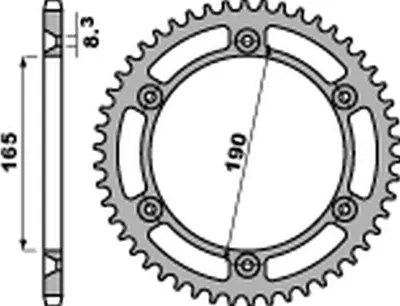 Immagine prodotto di Pignone Posteriore 896 45 C45 Per Ktm 125/250/350 Enduro '87-'90, Mx 420/495 '81-'84, Mx 500 '85-'93, Lc4 600 '88-'92 (Jtr896.45) (Ła