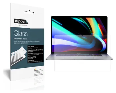 Produktbild von 2x Schutzfolie für Apple MacBook Pro 16 Zoll (2020 + 2019) matt - Anti-Shock 9H Folie dipos Glass Kunststoffglas