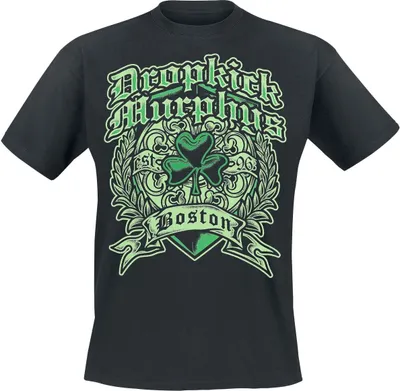 Produktbild von Dropkick Murphys T-Shirt Herren Boston Irish Heart schwarz XL