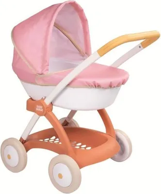 Image de Landau pour Poupée Baby Nurse Smoby, Nacelle Amovible, Capote Rétractable, Dès 18 Mois