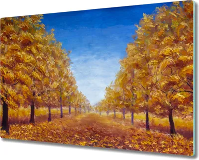Produktbild von Coloray Schneidebrett Herdabdeckplatte 80x52 cm Kochplattenabdeckung Hackbrett Küchenbrett - Bäume im Herbst