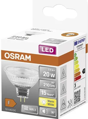 Produktbild von Osram 4058075796751, 2,6 W, 20 W, GU5.3, 210 lm, 15000 h, Warmweiß