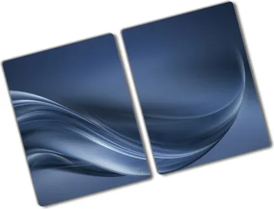 Produktbild von Tulup Glas Herdabdeckplatte - 2x40x52 cm - Glaskeramikkochfeld-Abdeckung Spritzschutz Glasabdeckplatte Kochplattenabdeckung und Schneidebrett - Zweiteilig - Sonstige - Graue Welle - Grau