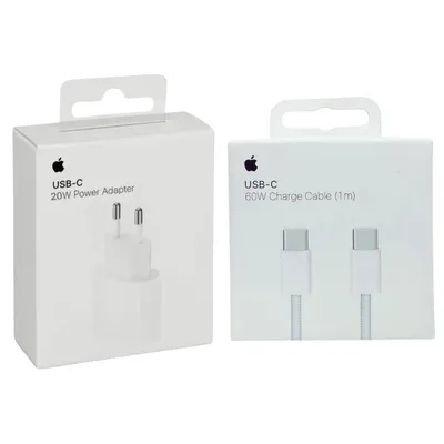 Produktbild von Apple 20w Ladegerät + 1m 60w Usb C to C kabel iPhone 15 16 17 Pro Max Nylon Geflochten Schnellladen Netzteil