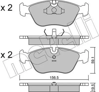 Produktbild von METELLI Bremsbeläge Satz Vorne Bremsklötze für VOLVO V70 I (875, 876) 22-0182-0