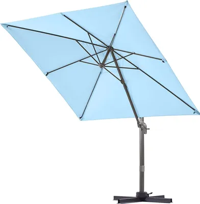 Produktbild von Sunula Ampelschirm 250x250cm Garten Terrasse Sonnenschirm mit 360° Drehbarer Sockel, Himmelblau