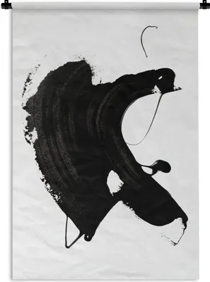 Produktbild von MuchoWow® Wandteppich Wandbehang Schwarz - Farbe - Design 120x180 cm Tapisserie Dekoration Wandtuch - Schlafzimmer - Dekorationen für das Haus
