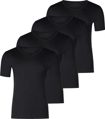 Produktbild von Skiny 4er Pack Unterhemd / Shirt Kurzarm Unterhemd / Shirt Kurzarm V-Ausschnitt für coole Styles, Körpernaher Passform, Strapazierfähig, pflegeleicht und langlebig