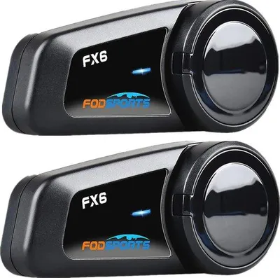 Obrázek produktu pro Sada motocyklového interkomu s Bluetooth – vodotěsný komunikační systém pro 6 osob, funkce FM