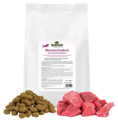 Produktbild von Schecker Nierenschonkost Trockenfutter, 3kg für Hunde mit Nierenproblemen