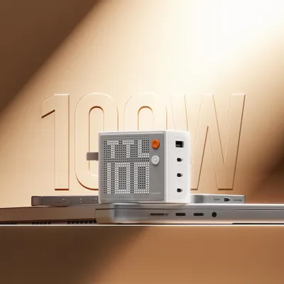 Zdjęcie produktu dla SHARGE Pixel 100W White 4 portowa GaN ładowarka USB C USB A PD QC