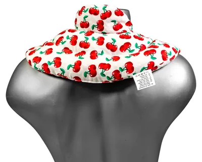 Produktbild von Nackenhörnchen mit Stehkragen cherry-white - Kirschkernkissen - Nackenkissen Wärmekissen - Nacken-Heizkissen für Mikrowelle und Backofen