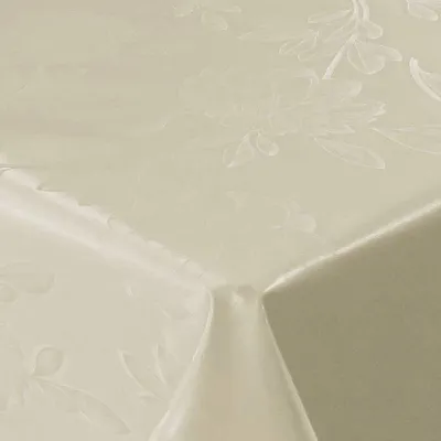 Produktbild von PVC Tischdecke Dahlia Creme Wachstuch · Breite & Länge wählbar · abwaschbar · Blume Blumen uni beige glänzend , Größe:140 x 2500 cm