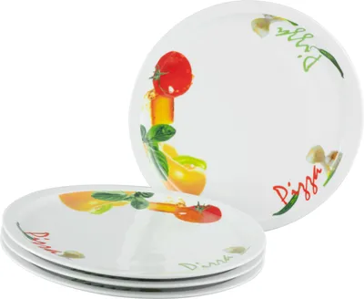 Produktbild von CreaTable, 24443, Milano Pizza, Pizzateller 4-tlg, Porzellan