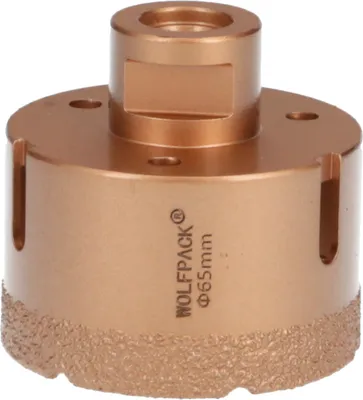 Image de Couronne diamantée pour meuleuse Ø 65 mm. Raccord fileté M14. Coupe à sec