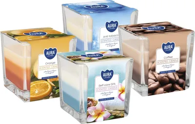 Obrázek produktu pro KIT BISPOL Aura 32H MIX "9" vonná skleněná svíčka 4ks.