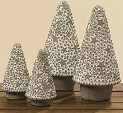 Produktbild von Deko Baum Beton mit Sternen H 12 cm Ø7 cm Stückpreis