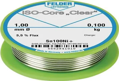 Immagine prodotto di Filo per saldatura ISO-Core® Clear 1,5 mm 100g Sn100Ni+ FELDER