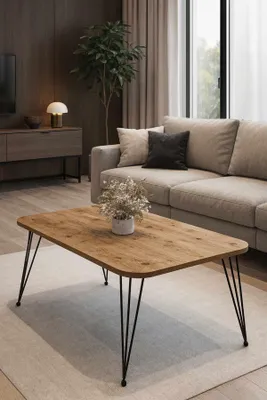Productafbeelding van Skye Decor, hoogwaardige nesttafel (3-delig) - Saffier eikenhout, 100% melamine, 90 cm