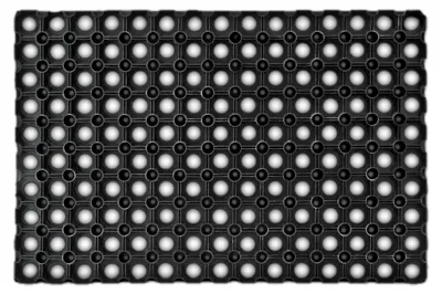 Image de Tapis d'entrée Relaxdays en caoutchouc, L x l : 40 x 60 cm, antidérapant, résistant aux intempéries, découpable, tapis anti-salissures, noir