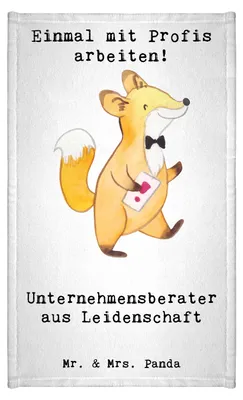 Produktbild von Mr. & Mrs. Panda Handtuch Unternehmensberater Leidenschaft - Weiß - Geschenk, Klein, Gästetuch, baumwolle, frottierhandtuch, Frotteetuch