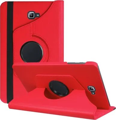 Produktbild von 360° Tablet Schutzhülle für Samsung Galaxy Tab A6 10.1 (2016) SM-T580 T585 Case Cover Drehbar Standfunktion Etui Tasche Schutz Hülle - Rot