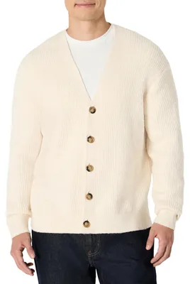 Produktbild von A. Essentials Herren Relaxed-Fit-Strickjacke aus Baumwollmischung, Haferbeige Me