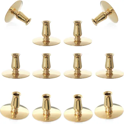 Produktbild von 12x Kerzenhalter Messing Kerzenständer Dünne Altarkerzen Bis Ø0,9cm Hochzeit 6730