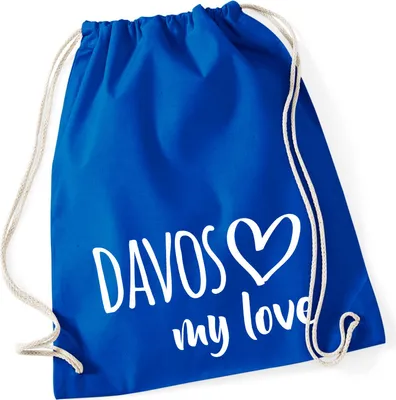 Produktbild von Huuraa Turnbeutel Davos my love 12 Liter Bright Royal Baumwolle Rucksack Geschenkidee
