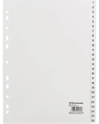 Obrázek produktu pro Soennecken Register 2119 DIN A4 1-52 volle Höhe PP weiß