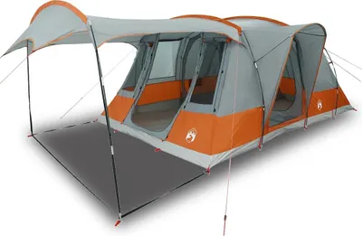 Produktbild von vidaXL Tunnelzelt 5 Personen Grau und Orange Wasserdicht
