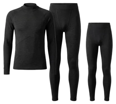 Produktbild von Black Snake Thermounterwäsche Herren Set Wolle Ski - M - Schwarz Melange