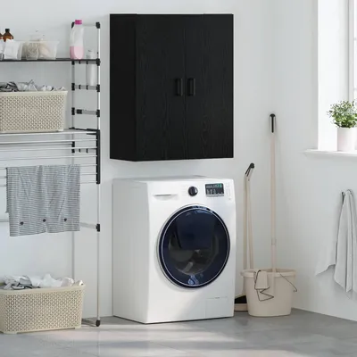 Image de vidaXL Armoire murale Noir aspect chêne 69,5 x 34 x 90 cm