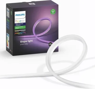Zdjęcie produktu dla Philips Hue White and color ambiance Taśma LED 2 m – tereny zewnętrzne, Inteligentne światło paska, Bluetooth/Zigbee, Biały, LED, Silikon, Niewymienialne źródło światła