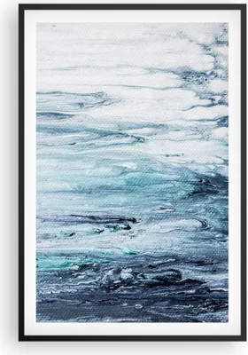 Produktbild von Gerahmtes Poster - Schwarzer Rahmen - Abstraktion Prellung Blau - 61x91,5 cm - Wand Bild - Wanddeko - Wandbilder - Kunstposter - Wandposter - Bilderrahmen - Bilder - Kunstdruck - P2BPA61x91-4380