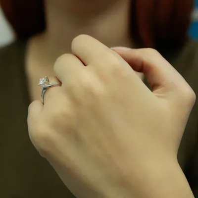 Produktbild von 0,45 Carat Diamant Solitär Ring Antragsring 14 Karat Weißgold