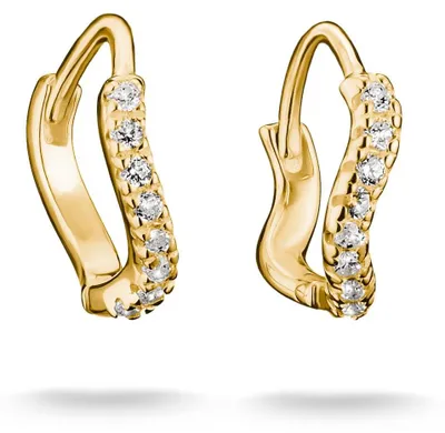 Immagine prodotto di Orecchini a cerchio THOMAS SABO, con design curvo e decorati con zirconi bianchi