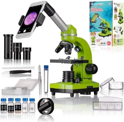Produktbild von Mikroskop, 40x-1600x Vergrößerung, LED Beleuchtung, Inkl. Experimentier-Kit, Smartphone Halterung