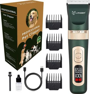 Produktbild von INF Professionelle Akku-Tierhaarschneidemaschine mit Keramikklinge & Display