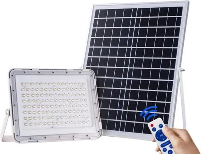 Image de Projecteur Solaire LED 20W IP65 (Panneau Solaire + Télécommande Inclus) - Blanc Froid 6000K - 8000K