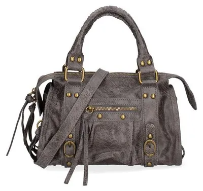 Produktbild von Erisia Damen Schultertasche aus Wildleder, mit Muster, abnehmbarer Trageriemen, hergestellt in Italien