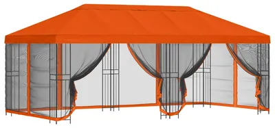 Immagine prodotto di Gazebo vidaXL con pareti laterali 6 x 3 m, arancione, in poliestere e acciaio